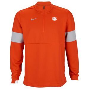 NEW Nike Orange Clemson Tigers Long Sleeve Logo Quarter Zip Sweatshirt Mens M